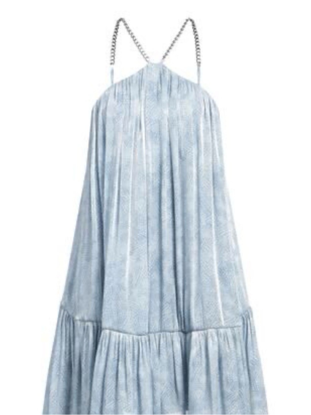 Michael Kors Light Blue Women’s Halter Dress with Chain Straps
